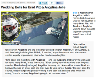 Illustration for article titled Brad & Angelina's Wedding: A Seven-Year History Of Rumormongering